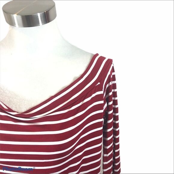 ZJCT brand Red and White Striped Boat Neck Shirt - Picture 6 of 12